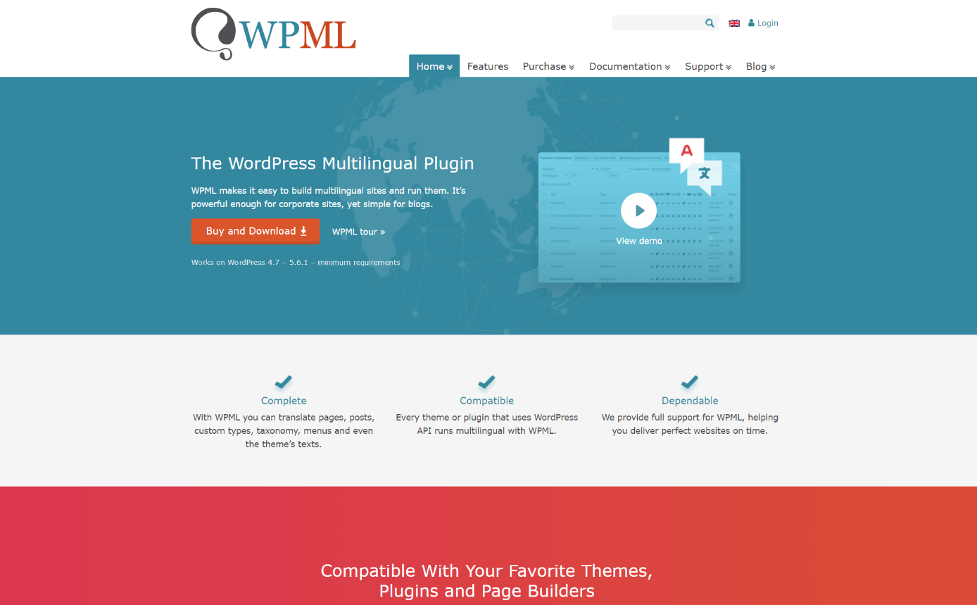 Screenshot of WordPress plugins WPML
