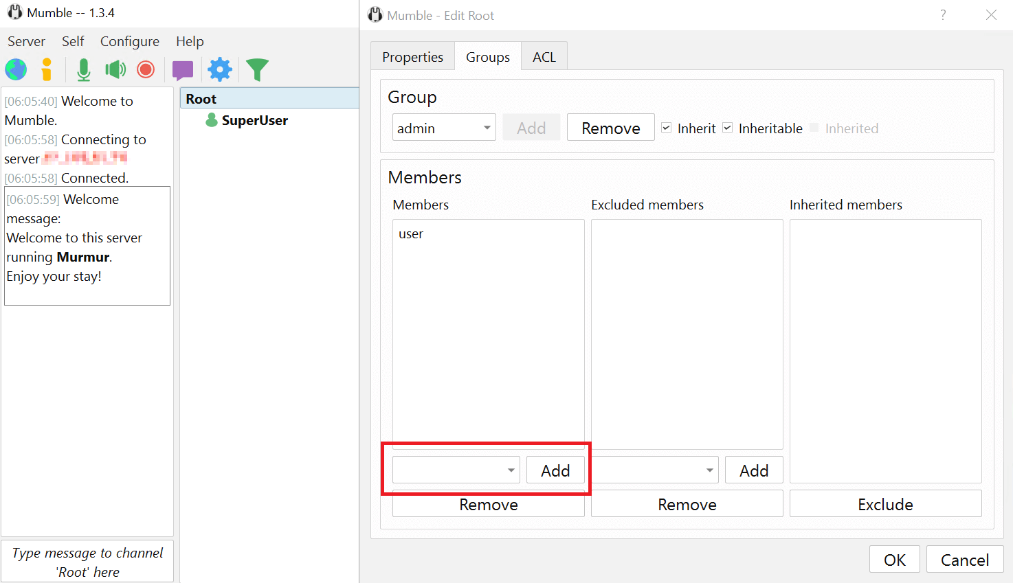 Group management in Mumble