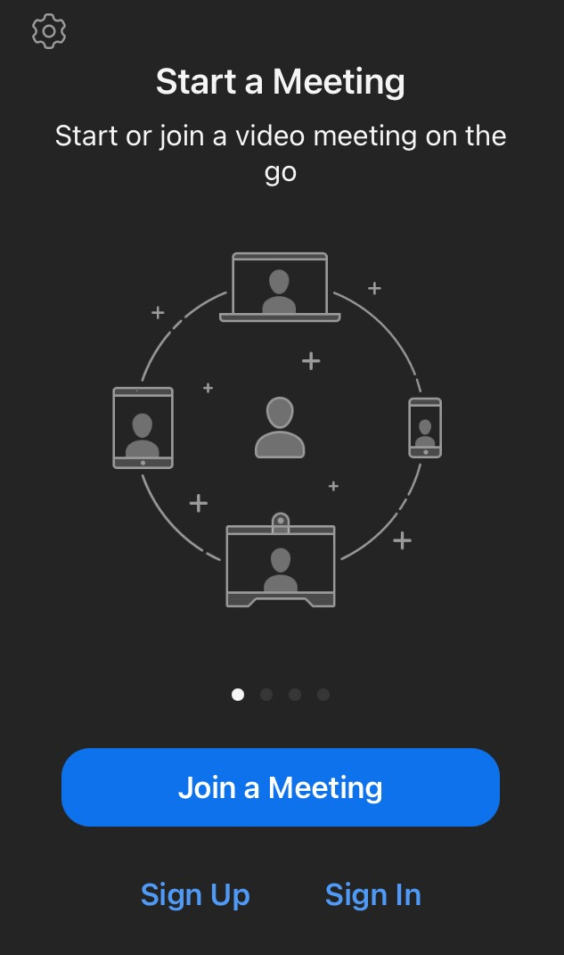 iPhone app with option to take part in a Zoom meeting