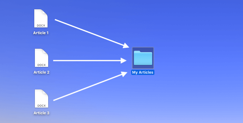 Mac: create new folder: Add files to folder