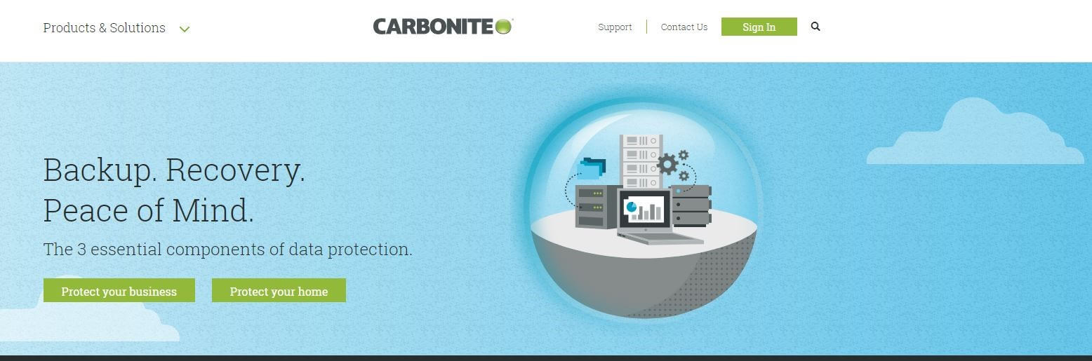 Carbonite website with different offers