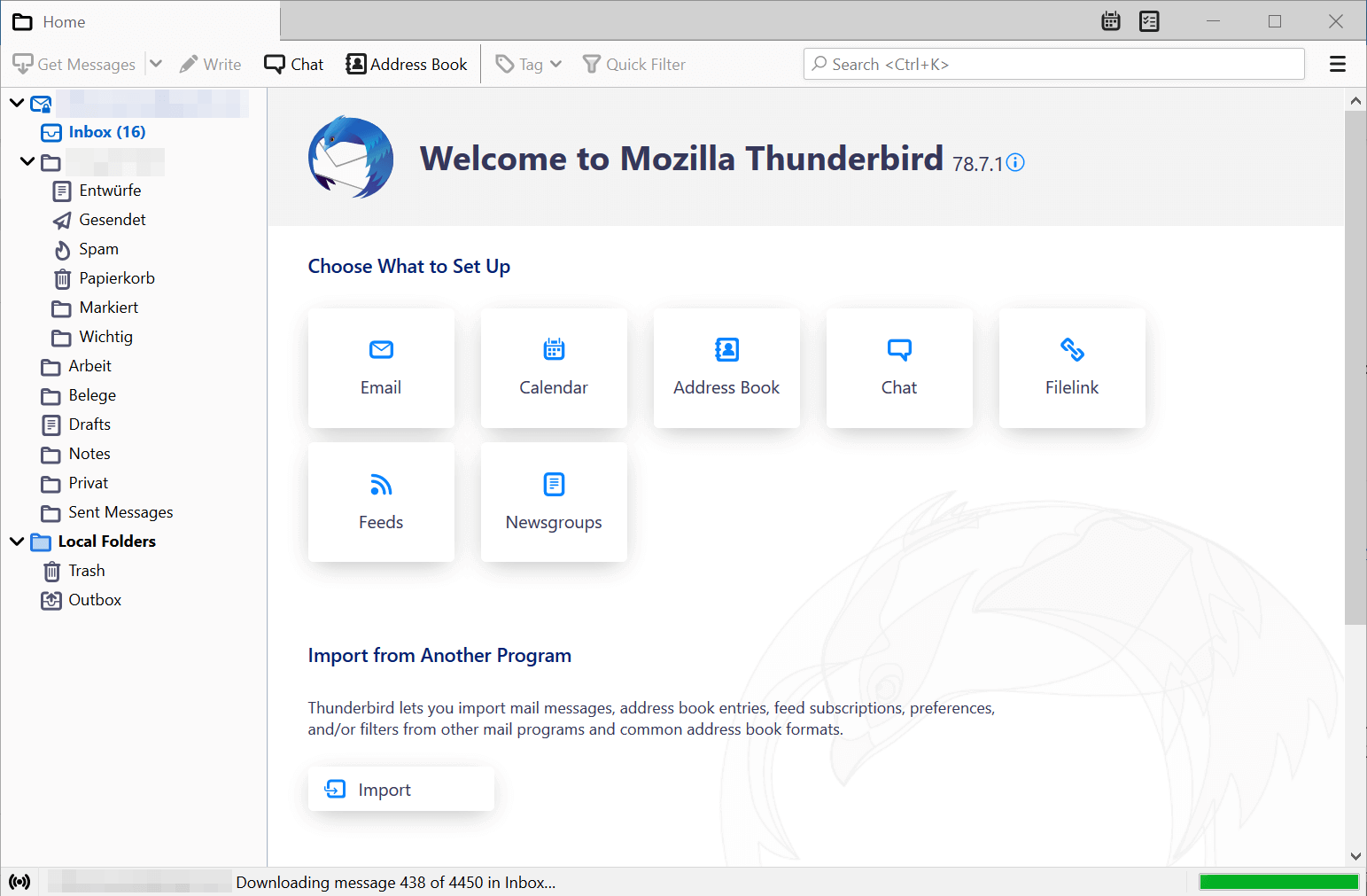 Mozilla Thunderbird inbox