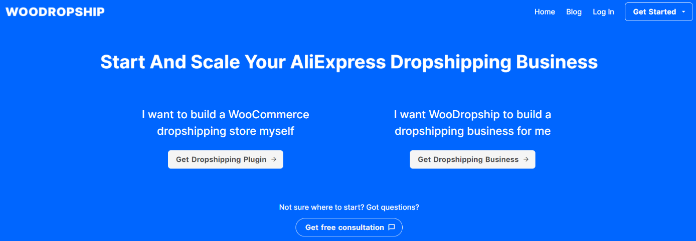 Screenshot of WooDropship website