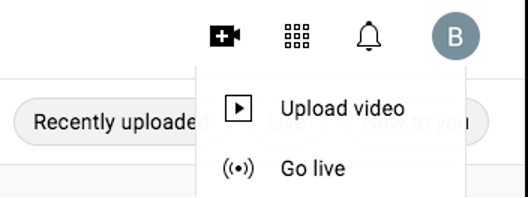The camera icon on YouTube
