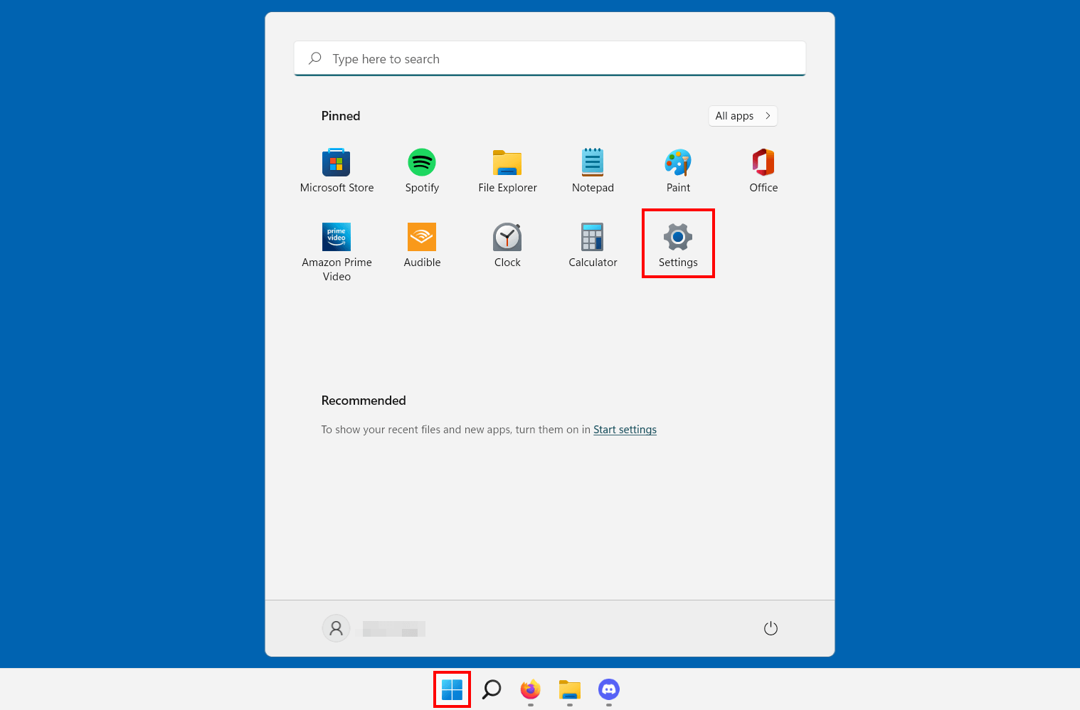 “Settings” in the Windows 11 Start menu