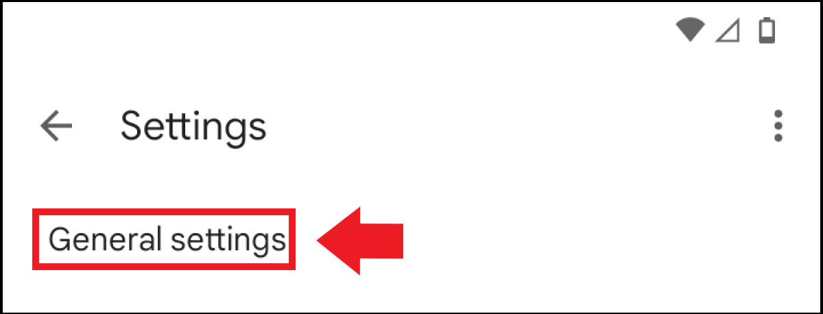 “General settings” in Gmail’s “Settings” menu