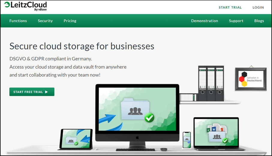 LeitzCloud cloud storage website