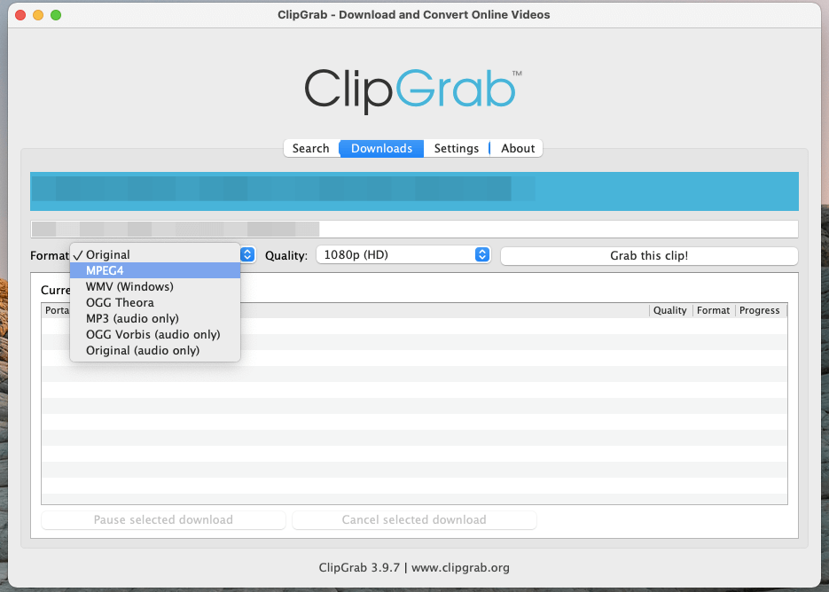 Screenshot ClipGrab
