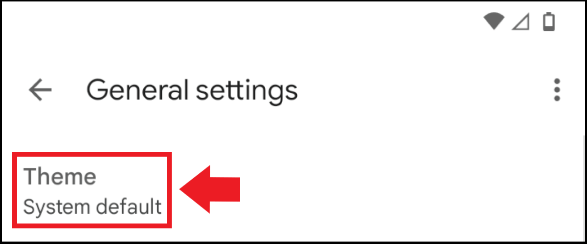The “Theme” section in Gmail’s “General settings” menu