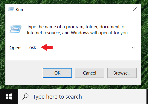 The Windows CMD command “osk” can be used to open the on-screen keyboard directly