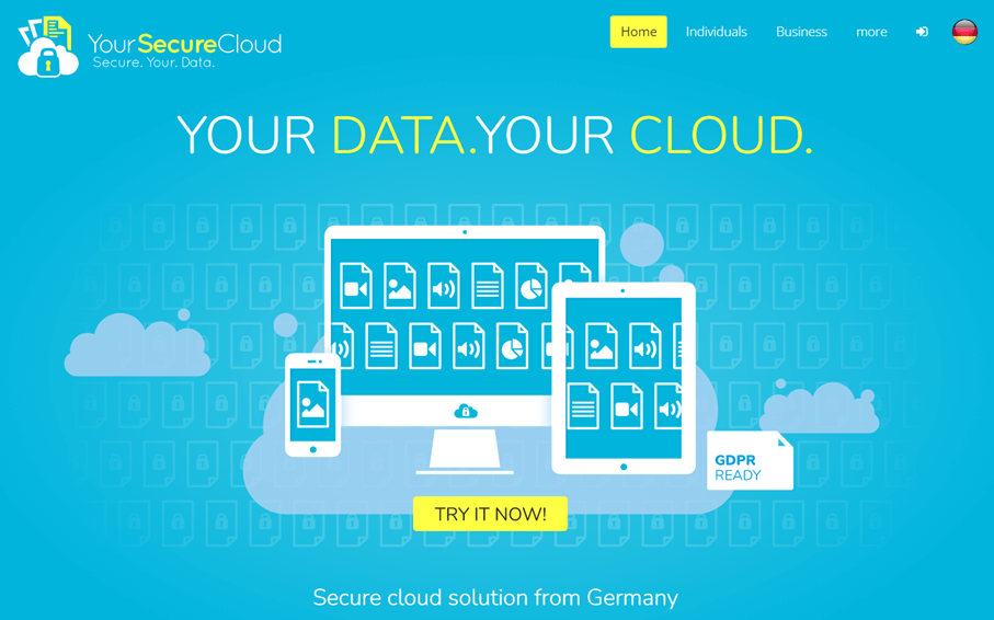 Website of the German cloud solution Your Secure Cloud