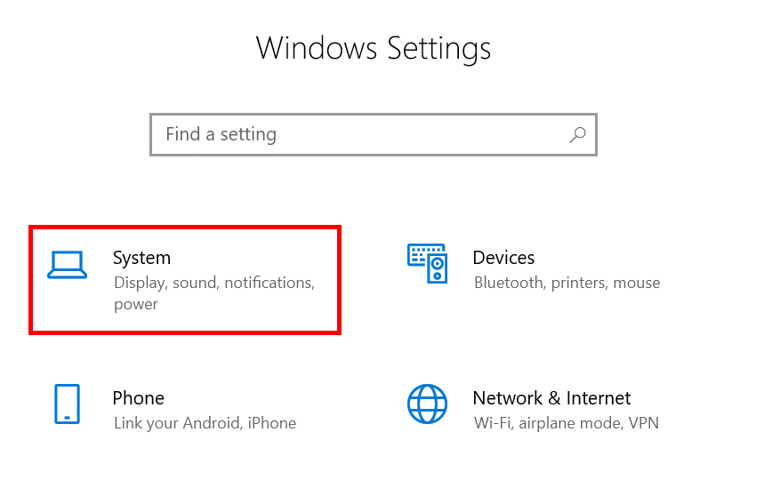 Windows 10 – system settings