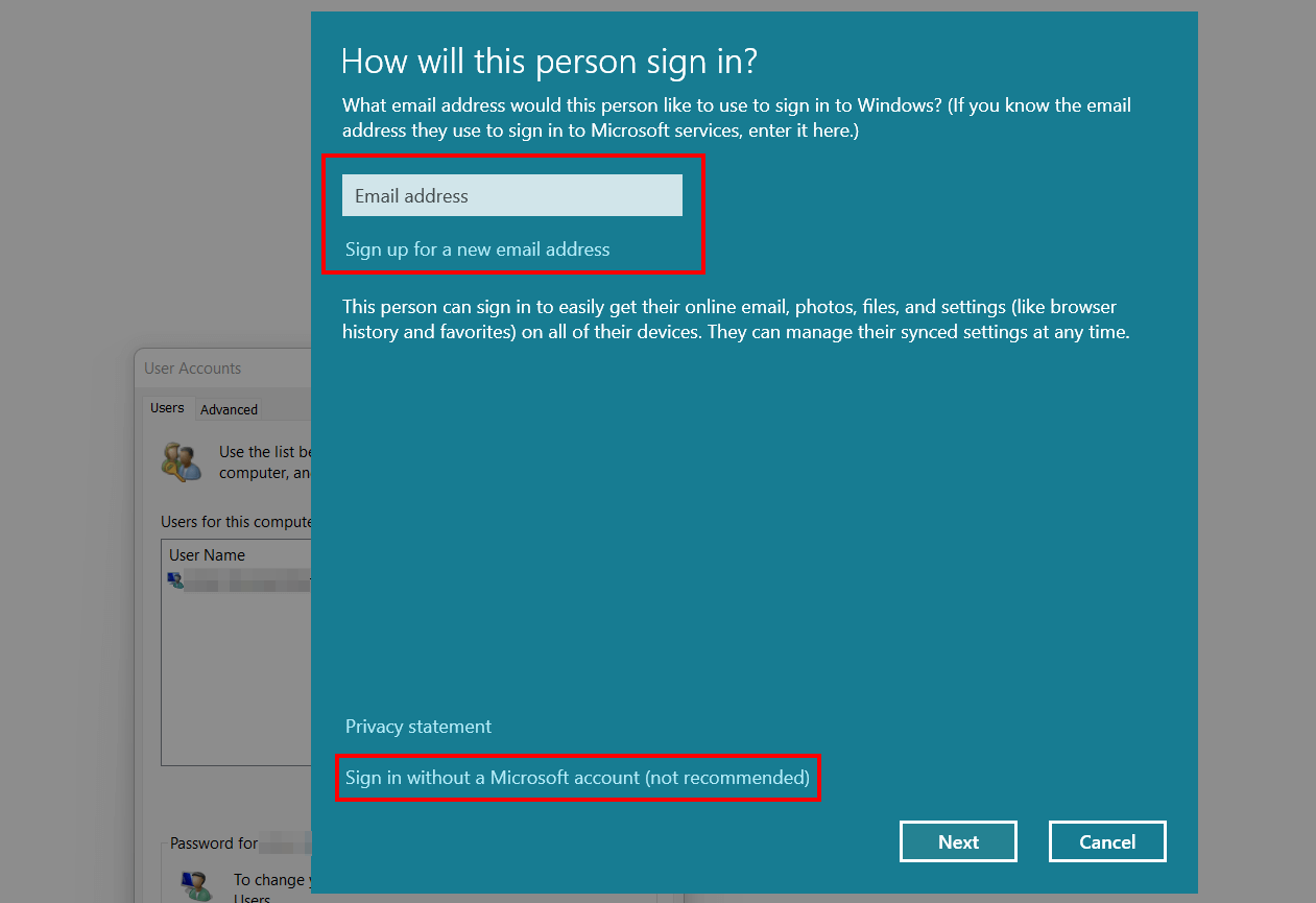 Windows 11: “How will this person sign in?”