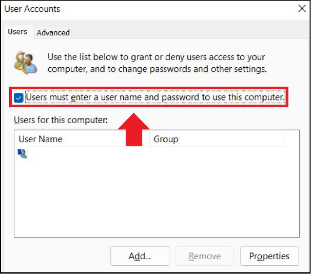 The User Accounts menu in Windows 11