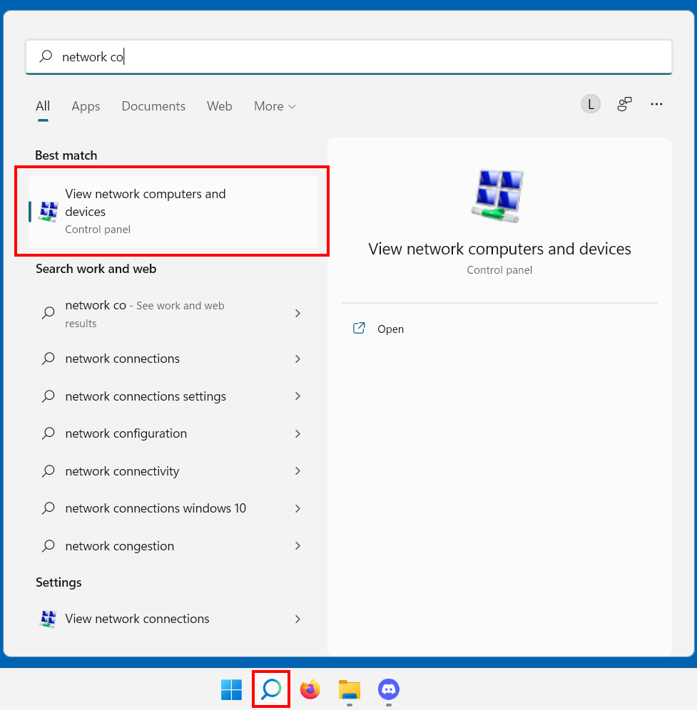 Windows 11: Search for network connections