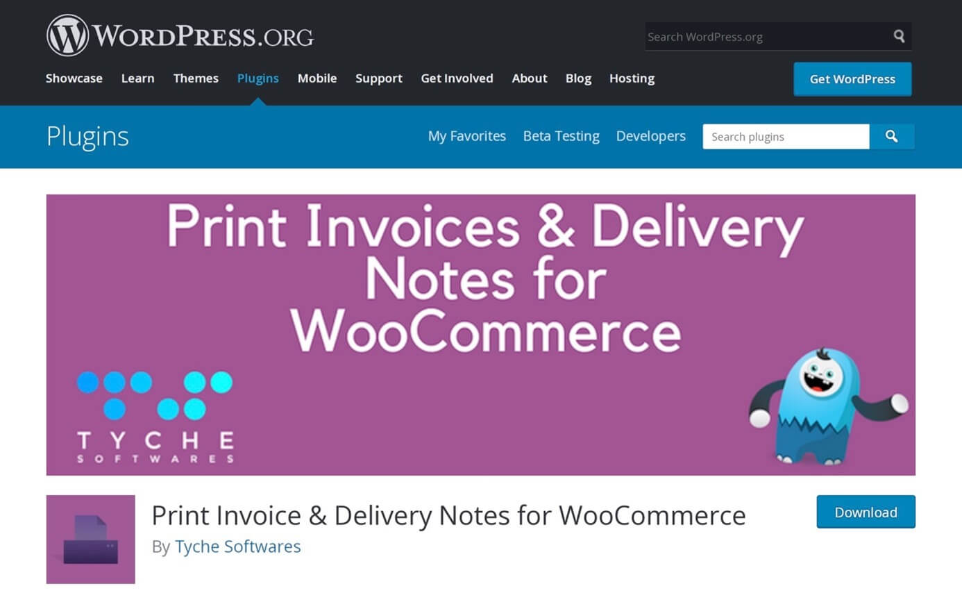 Website of the WooCommerce plugin Print Invoice & Delivery Notes for WooCommerce by Tyche Softwares