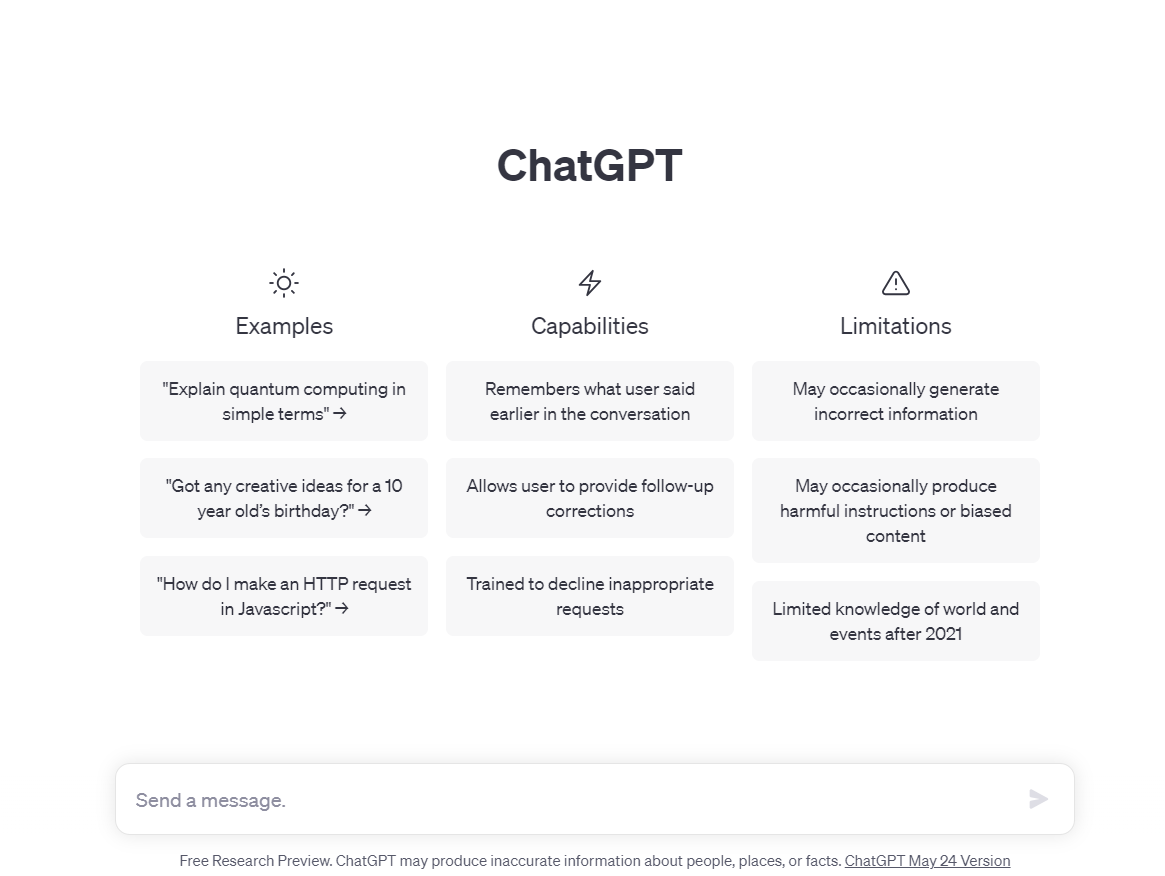 Screenshot of the ChatGPT user interface