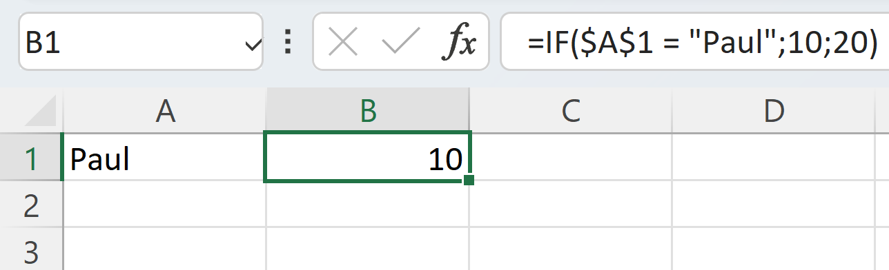 IF function in Excel with drop-down list