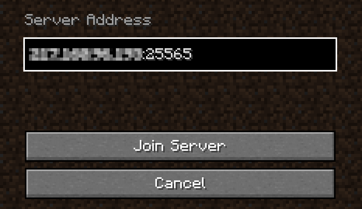 Minecraft screenshot (Java Edition): Join server