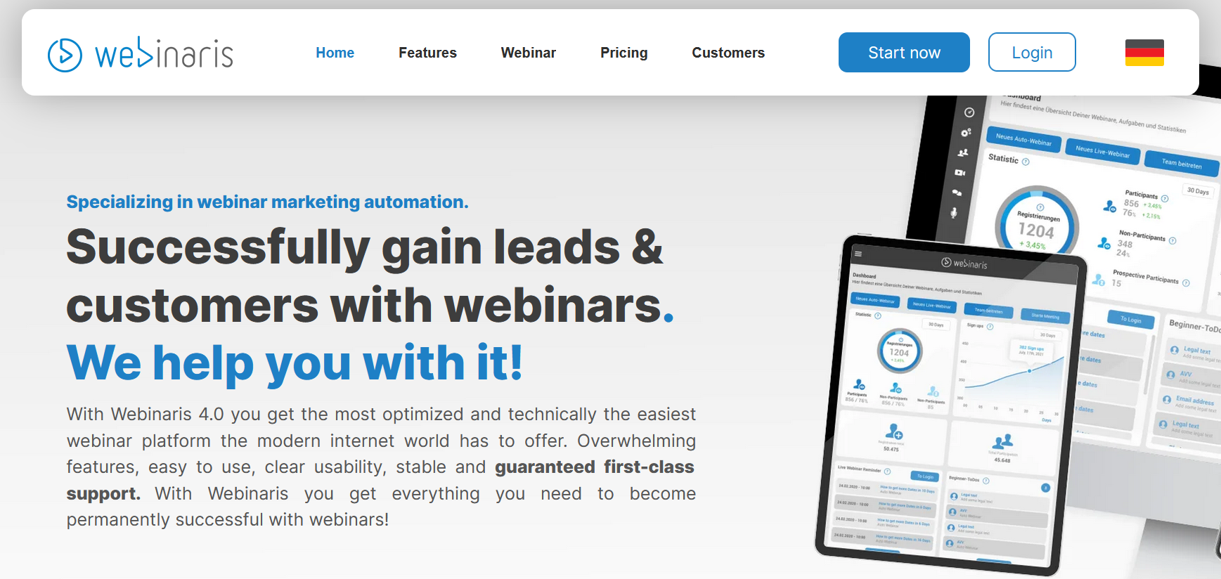 The Webinaris website