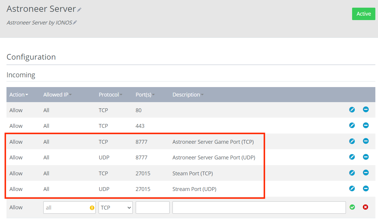 Screenshot of the IONOS cloud panel: Add firewall rules Image: Screenshot of the IONOS cloud panel: Add firewall rules