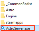 Screenshot of the AstroServer.exe file Image: Screenshot of the AstroServer.exe file