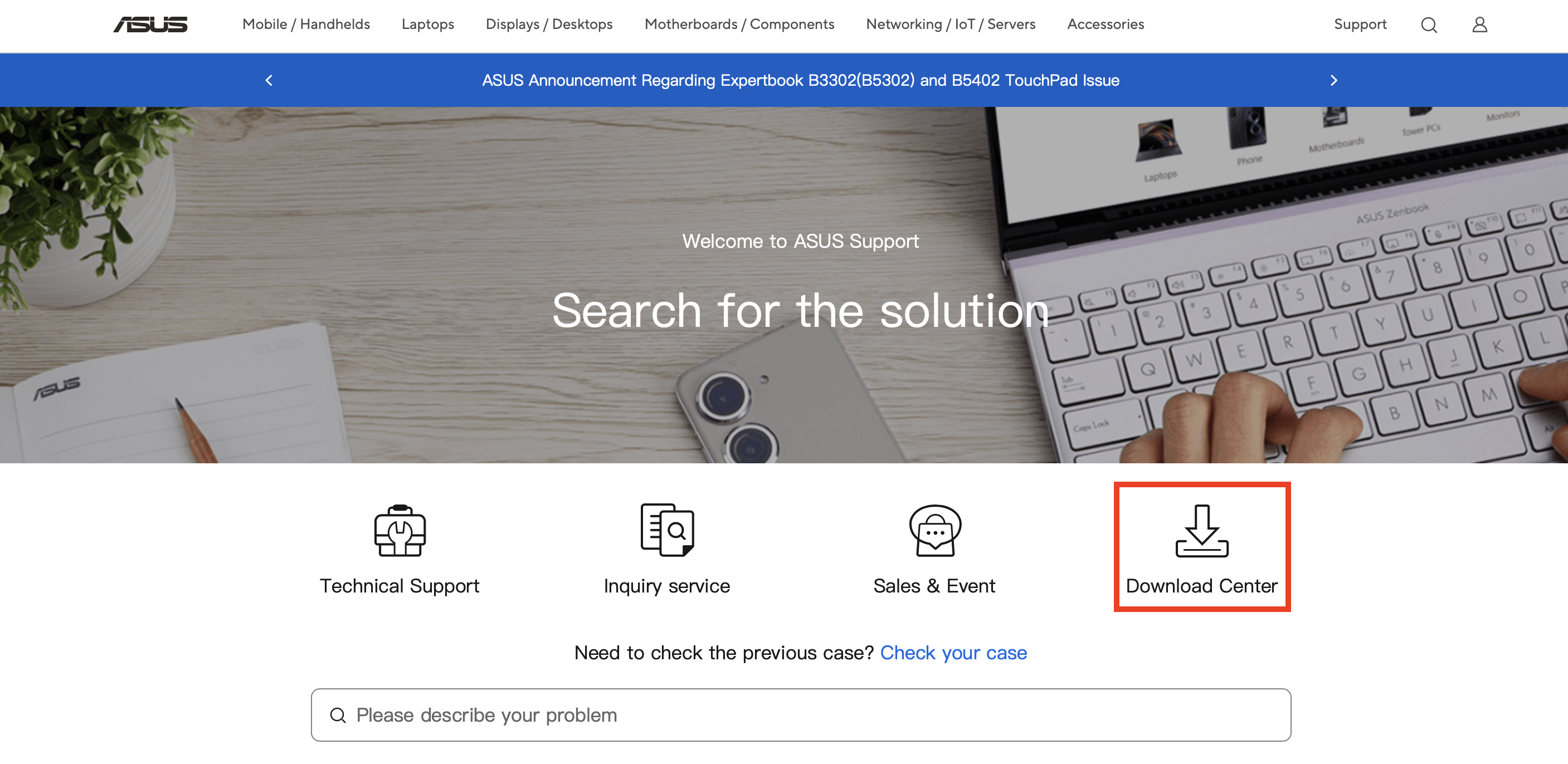 ASUS Website: Download Center Image: ASUS Website: Download Center