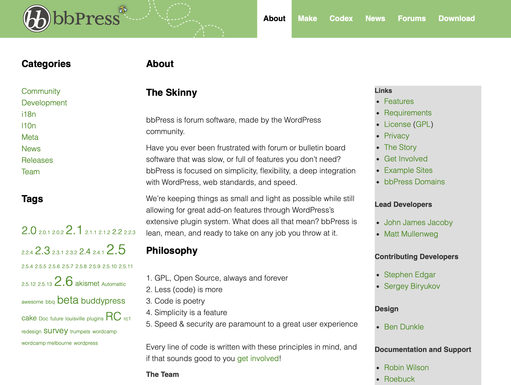 bbPress website Image: bbPress website