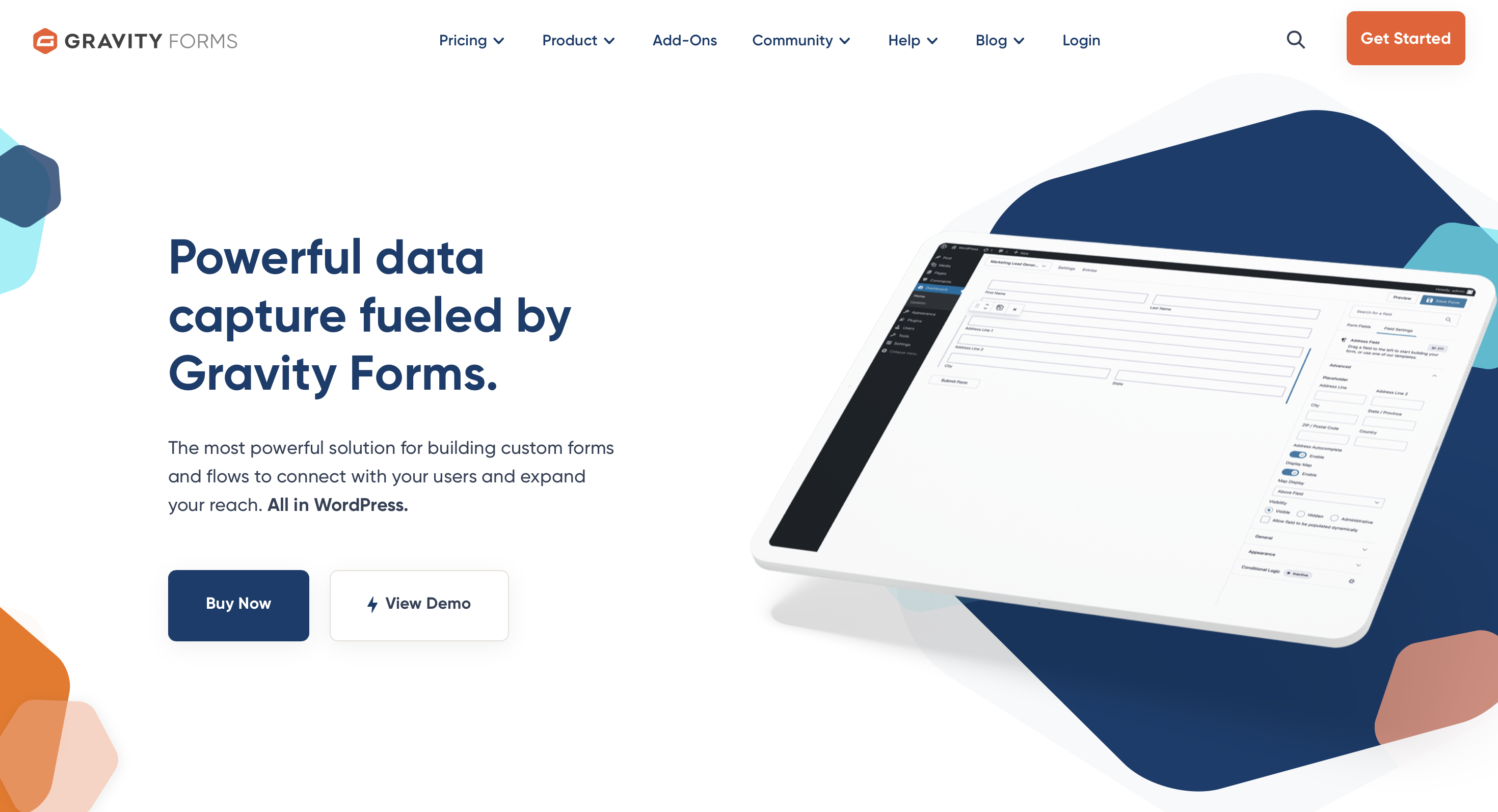 Website of WordPress extension Gravity Forms Image: Website of WordPress extension Gravity Forms