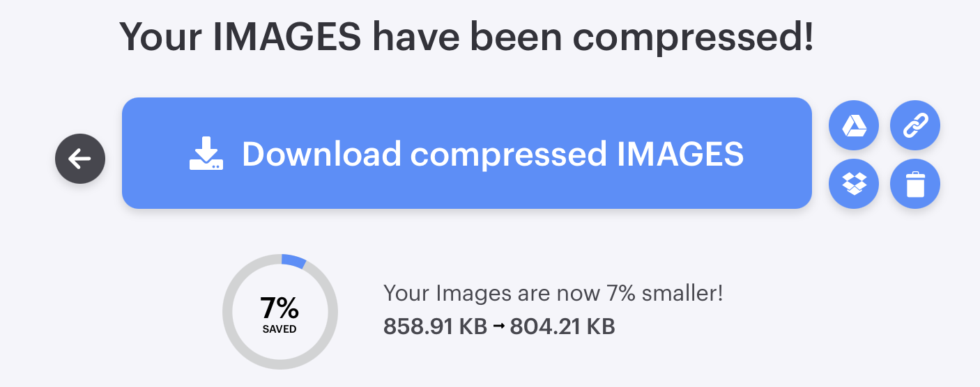 Screenshot of image compression with iLoveIMG Image: Screenshot of image compression with iLoveIMG