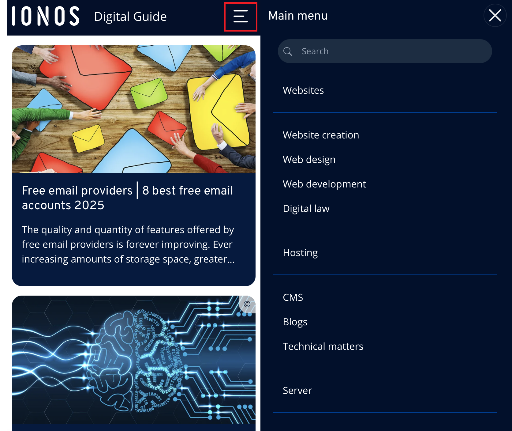 List navigation in the IONOS Digital Guide Image: List navigation in the IONOS Digital Guide