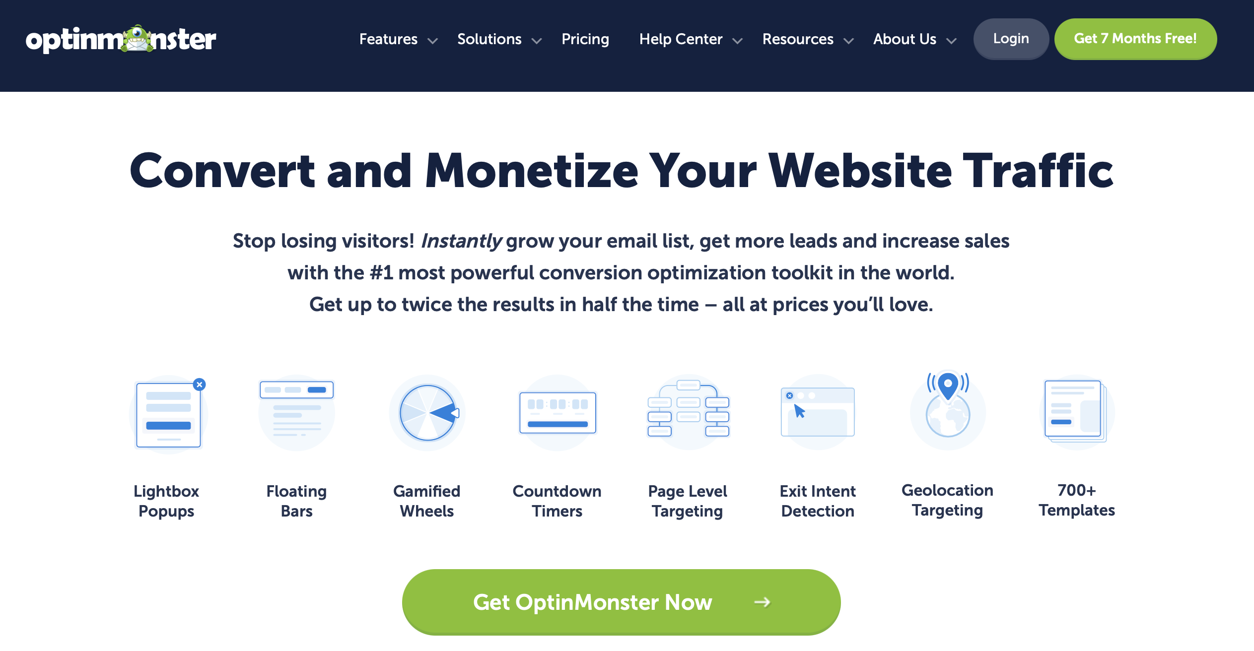 Website of the WordPress premium plugin OptinMonster Image: Website of the WordPress premium plugin OptinMonster
