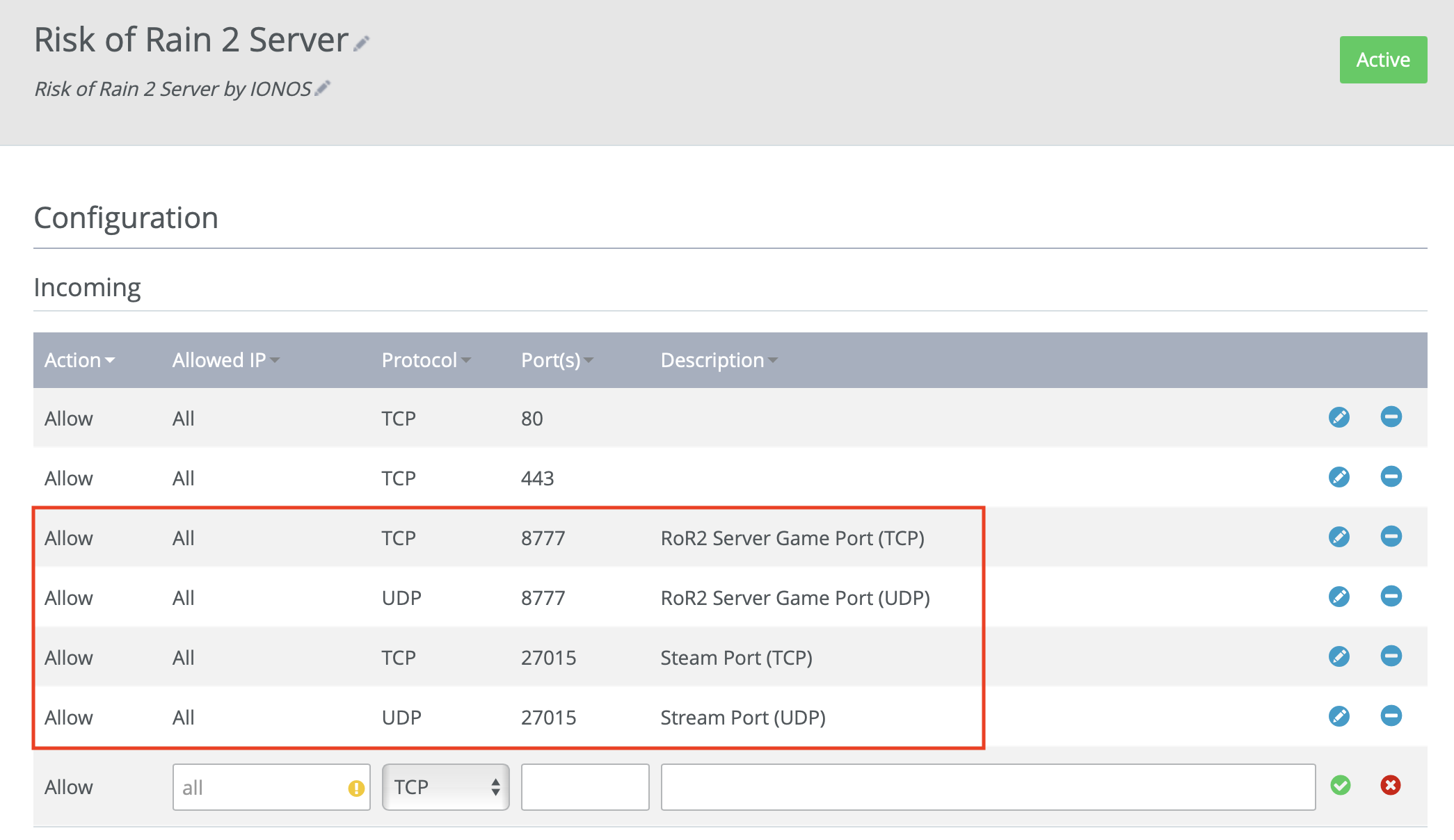 Screenshot of the IONOS cloud panel: Add firewall rules Image: Screenshot of the IONOS cloud panel: Add firewall rules