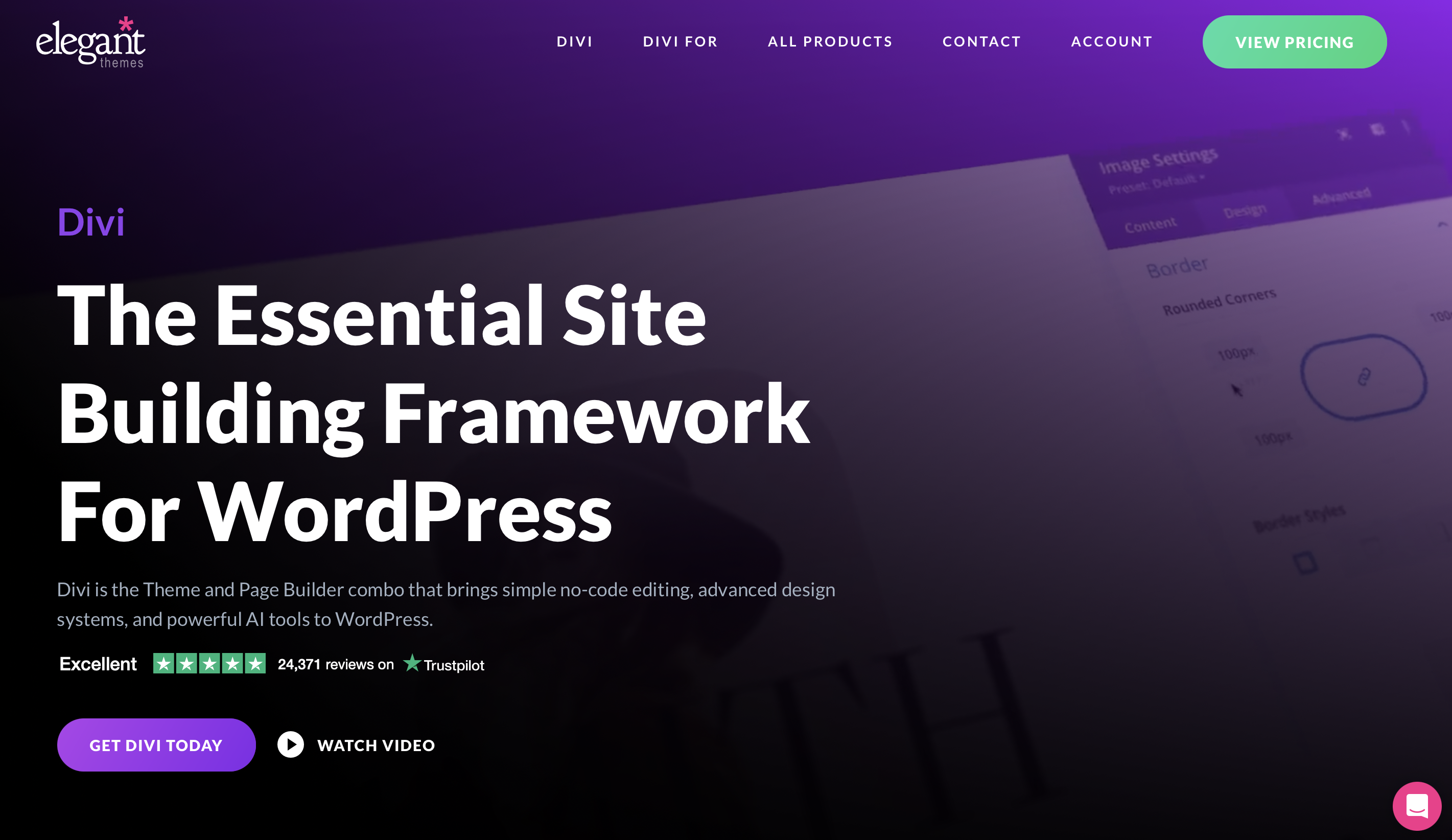 Screenshot of Divi website Image: Screenshot of Divi website