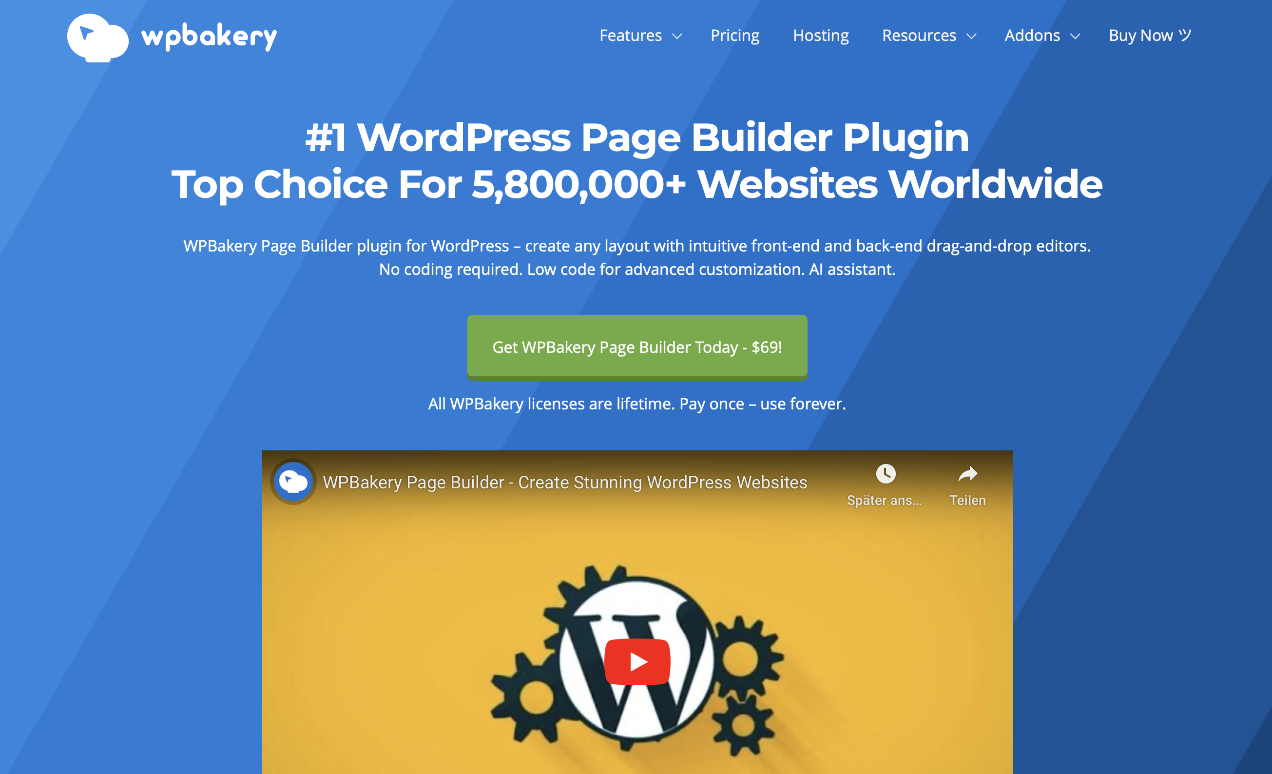 Screenshot of WPBakery website Image: Screenshot of WPBakery website