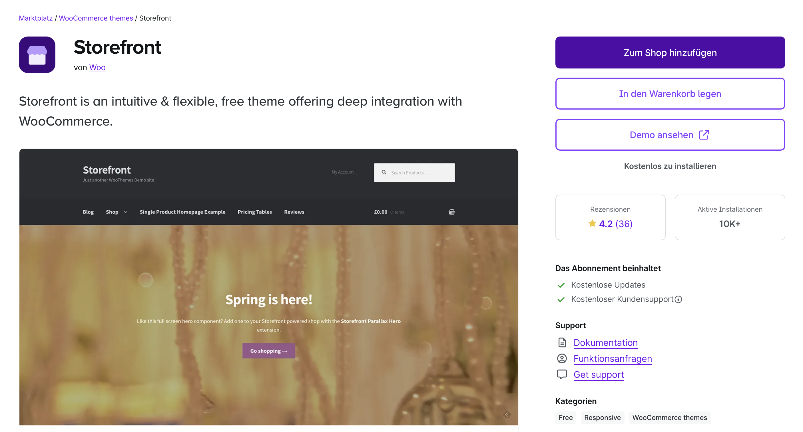 Shop page of WooCommerce Storefront Image: Shop page of WooCommerce Storefront