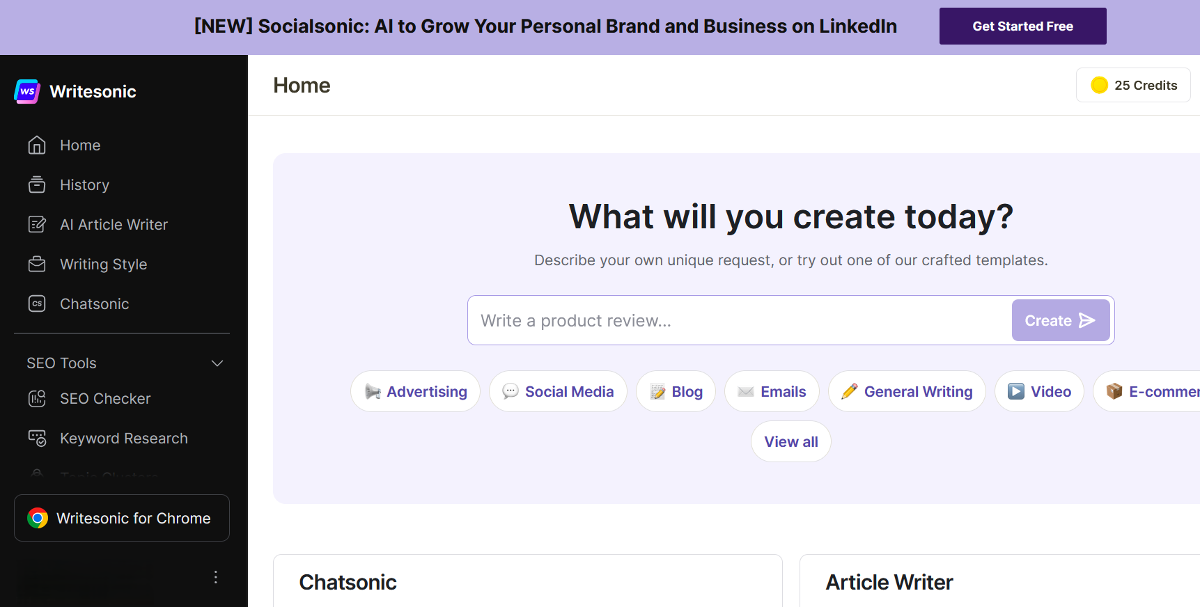 Screenshot of Writesonic’s website Image: Screenshot of Writesonic’s website