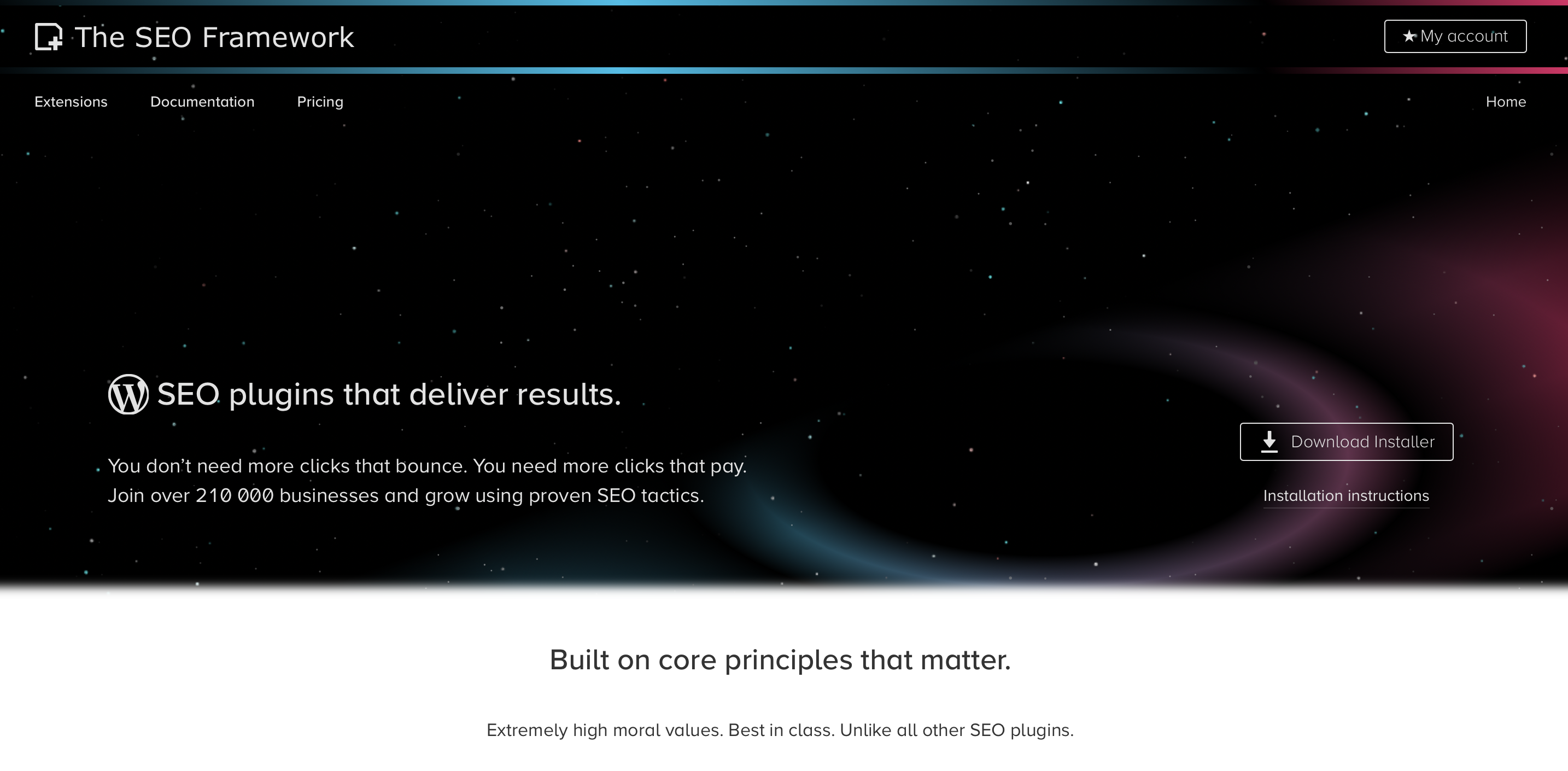 Screenshot of the The SEO Framework website Image: Screenshot of the The SEO Framework website