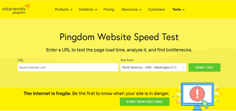 Pingdom Homepage Image: Pingdom Homepage