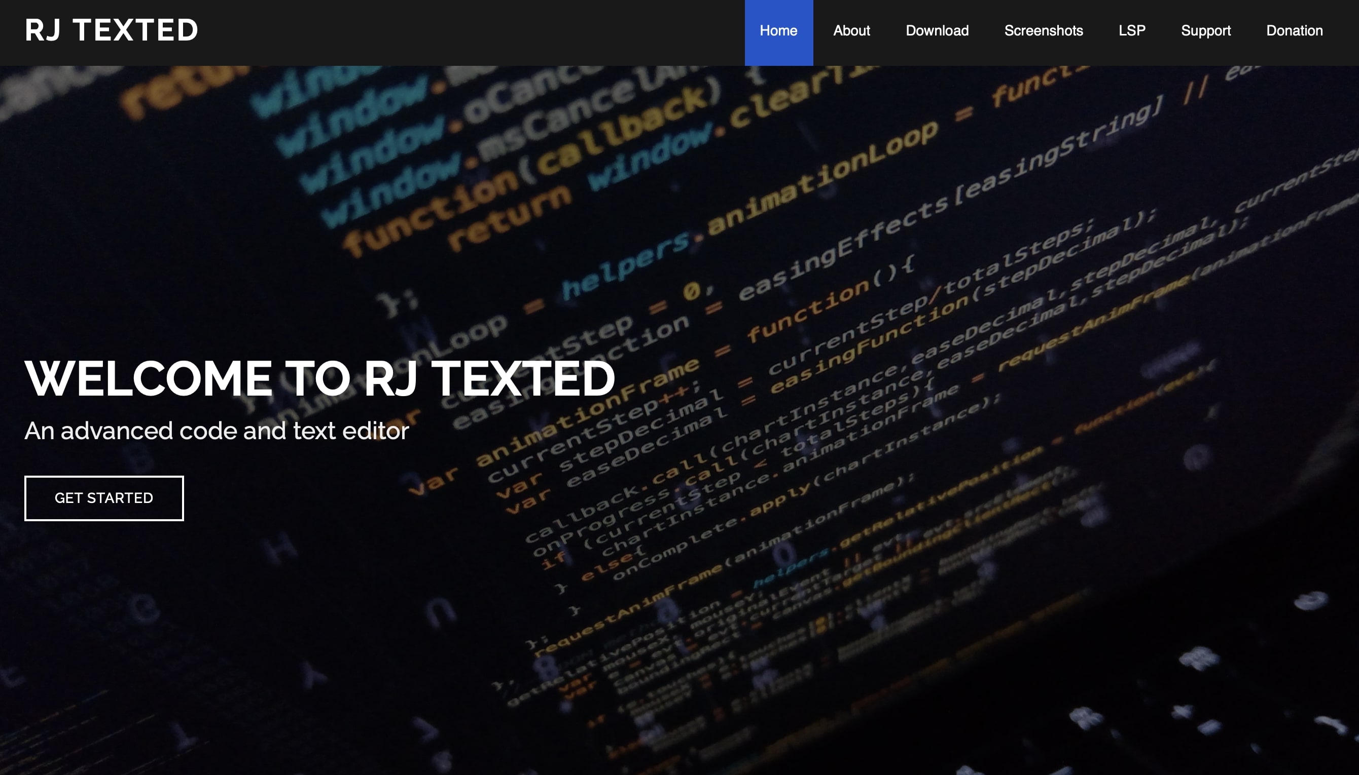 Screenshot of the RJ TextEd website Image: Screenshot of the RJ TextEd website