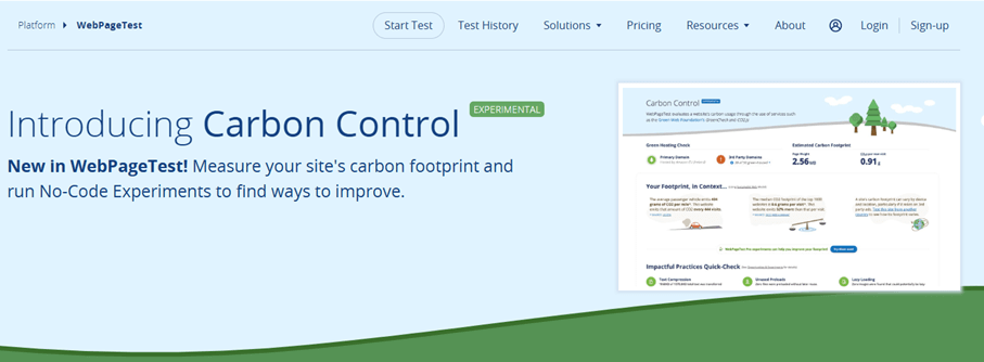 WebPageTest website Image: WebPageTest website