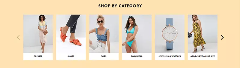 Image: Thumbnails of the ASOS online shop