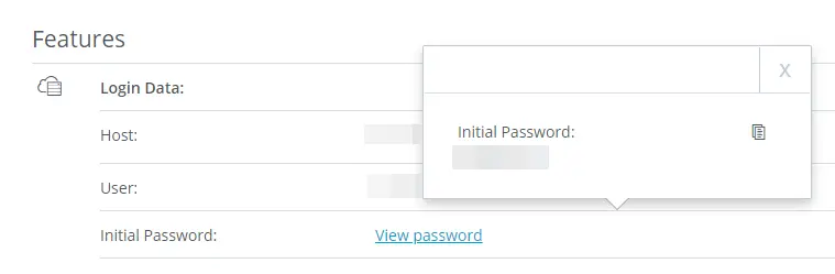 Image: IONOS customer account: Server access data