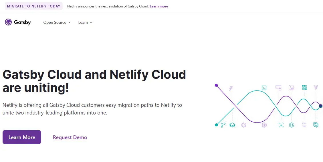 Image: Screenshot of the Gatsby website