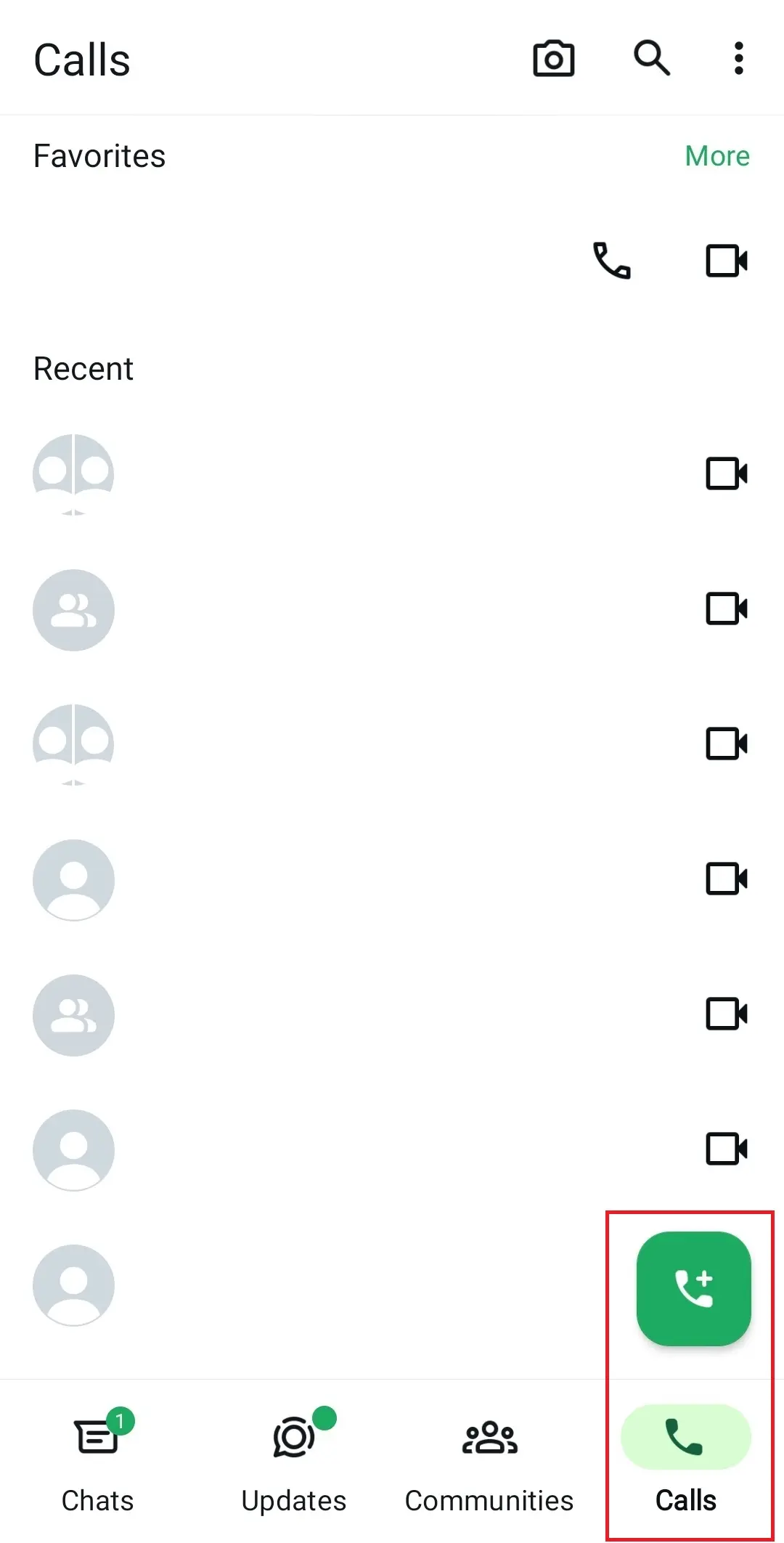 WhatsApp: “Calls” tab Image: WhatsApp: “Calls” tab