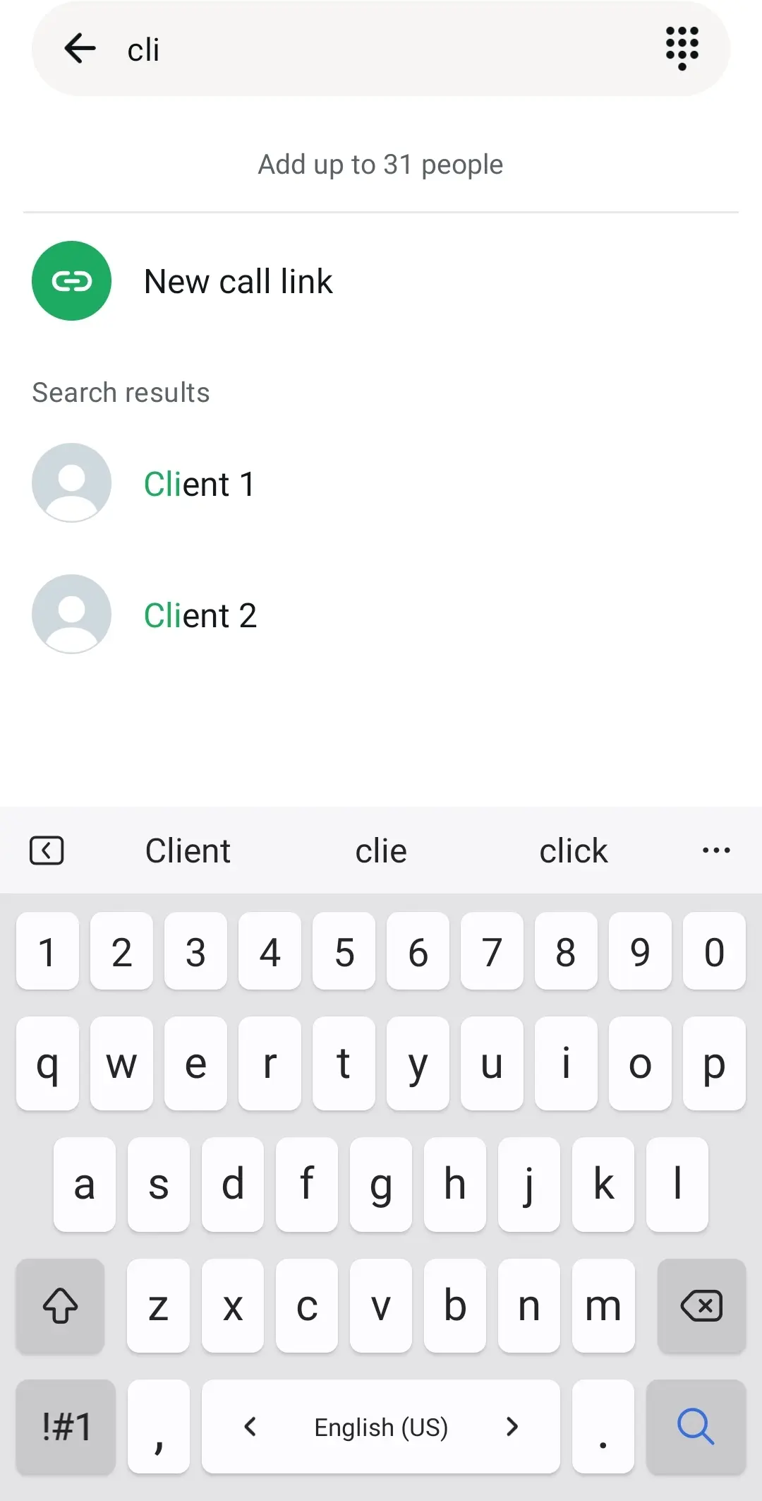 WhatsApp group call: Select contacts Image: WhatsApp group call: Select contacts
