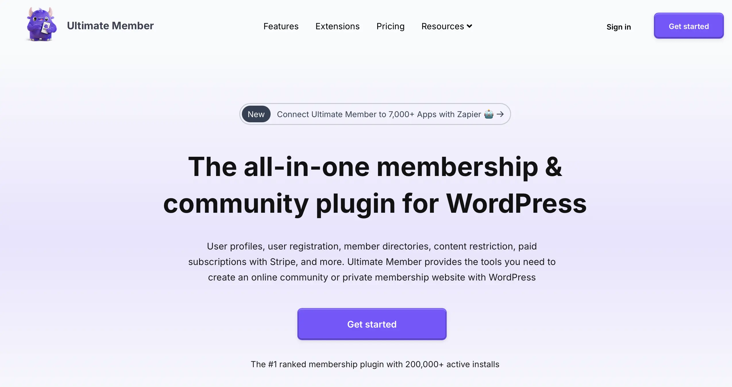 Screenshot of the ultimatemember.com website Image: Screenshot of the ultimatemember.com website