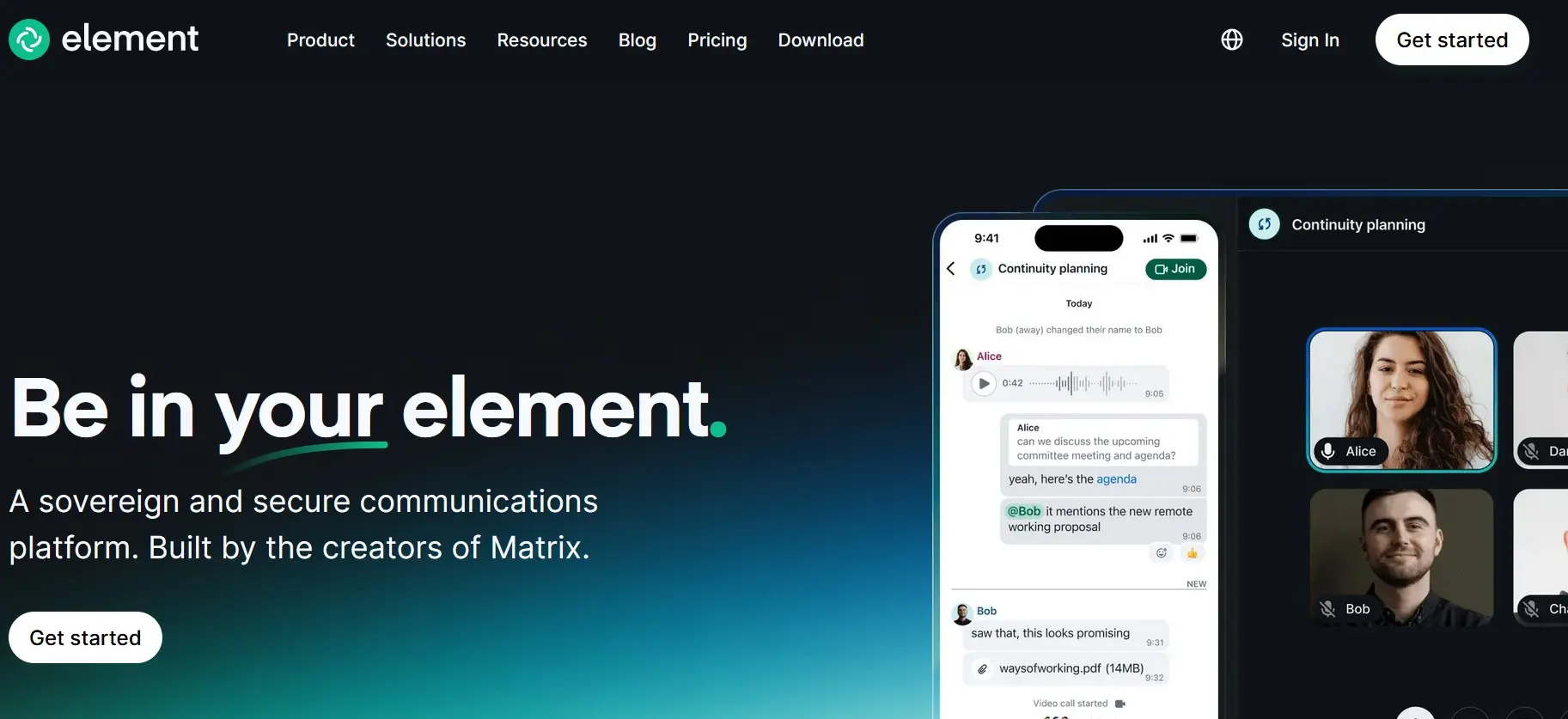 Element website Image: Element website