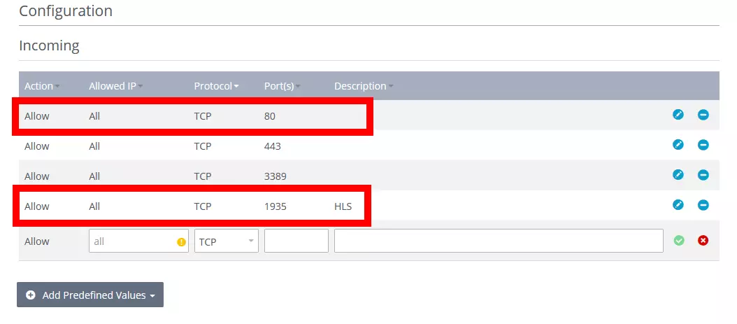 Image: Port Sharing in IONOS Cloud Panel