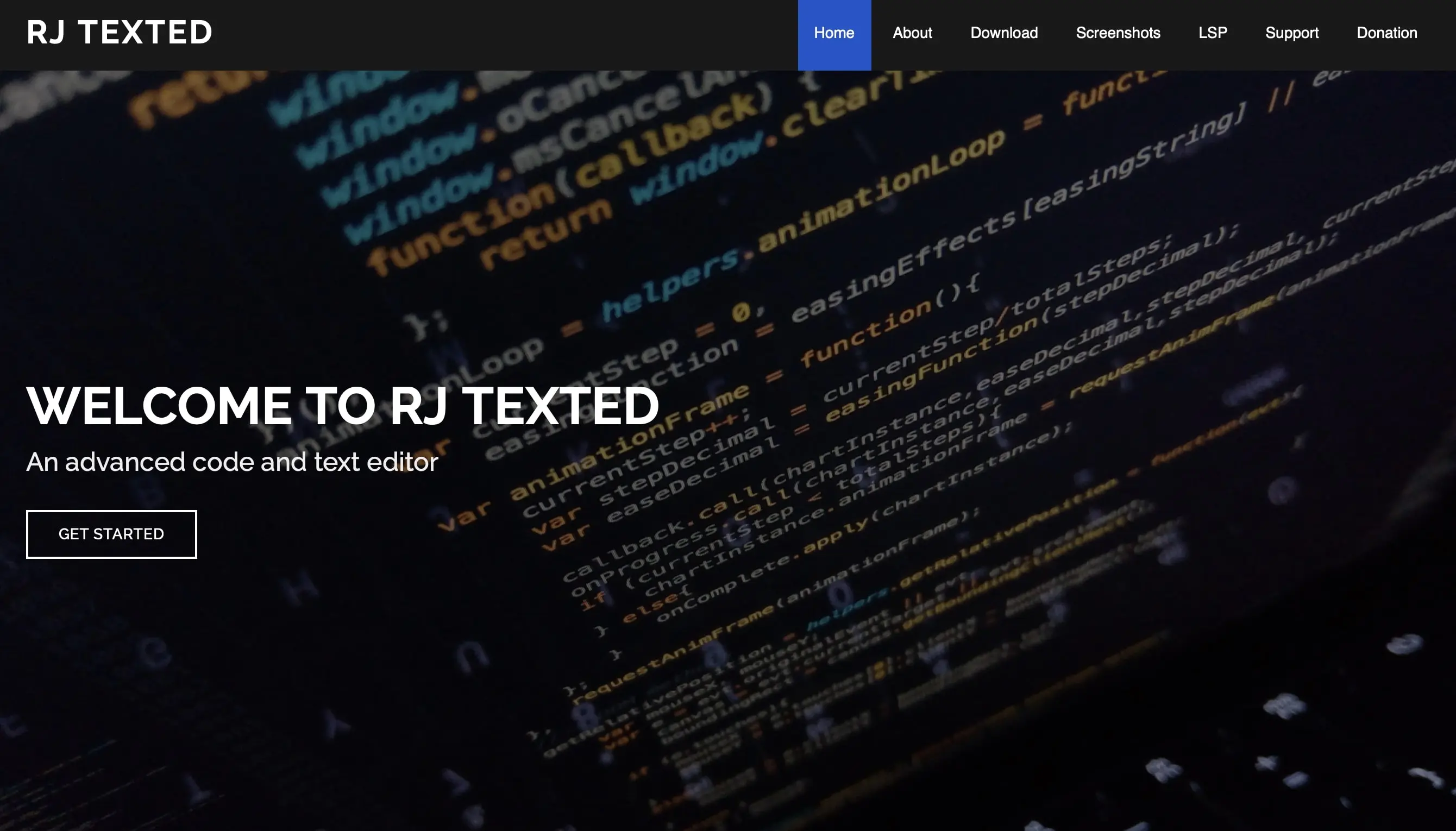 Screenshot of the RJ TextEd website Image: Screenshot of the RJ TextEd website